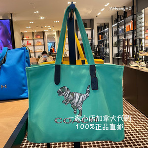 coach蔻驰42号恐龙联名款环保帆布托特包购物袋 加拿大正品直邮