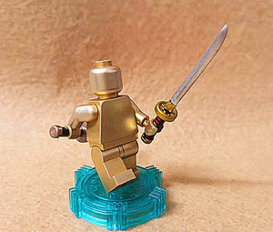 中国风古装武侠黄金元阳刀迷你武器兼容乐高式积木第三方玩具