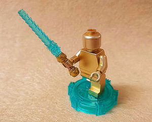 中国古装武侠神话黄金打神鞭电镀武器兼容乐高式积木第三方玩具