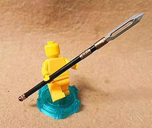 中国风古装武侠战国黄金长矛迷你武器兼容乐高式积木第三方玩具