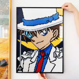 怪盗基德兼容乐高像素积木装饰画名侦探柯南周边男女朋友生日礼物