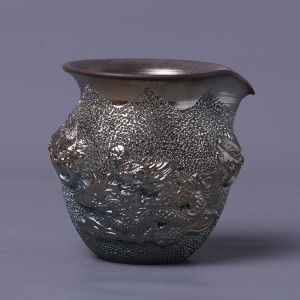 九木柴烧 李为成手作柴烧公道杯 手工粗陶功夫茶具柴烧茶海分茶器