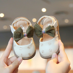 女宝宝半童婴凉鞋儿童软底学步鞋子1一2岁13MBX916夏公季女童小皮