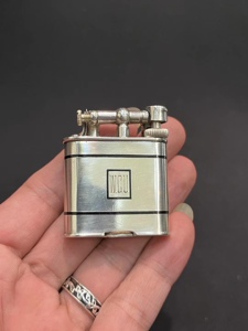 1930年瑞士造 登喜路dunhill 纯银珐琅中号双轮古董煤油打火机