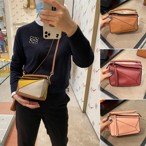 代购loewe罗意威女包puzzle mini几何拼接变形单肩斜挎手提迷你包