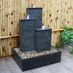 中式流水石水幕墙水景定制石材屏风庭院隔断影壁墙喷泉鱼池背景墙