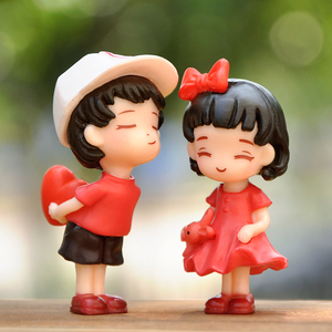 新品ins情侣娃娃人偶摆件可爱男孩女孩手办小摆件少女心盲盒礼物