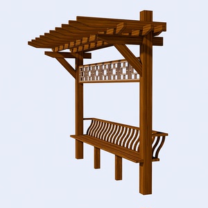 户外进口樟子松碳化木单臂葡萄架庭院阳台网格爬藤架花园花架定制