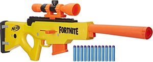 热火NERF堡垒之夜堡垒狙黄色Fortnite BASR-L软弹发射器儿童玩具