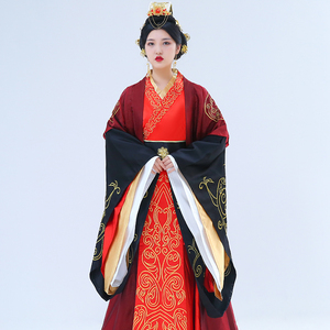 影视古装卫子夫同款古装皇后服汉服喜服拖尾喜服婚礼情侣服演出服