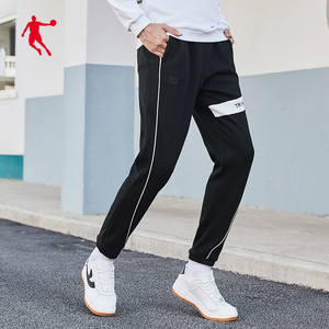 乔丹运动裤男秋冬款束脚加厚加绒保暖休闲裤针织潮牌长裤收口卫裤