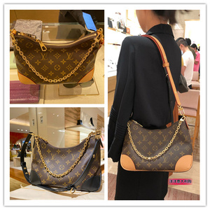 lv/路易威登女包 boulogne 单肩斜挎包牛角包链条包腋下包m45832