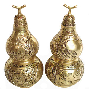 纯铜葫芦摆件镇宅之宝蝙蝠龙凤呈祥卧室客厅书房办公室摆放祝福中