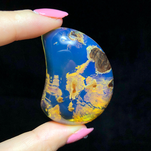 多米矿工天然多米尼加蓝珀风景吊坠男女士琥珀蜜蜡配饰宝石18.40g