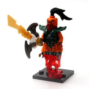 将牌幻影忍者人仔拼装玩具兼容乐高塑料积木模型 纳达可汗 巨灵刀