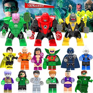儿童益智拼装塑料男孩玩具包邮DC正义联盟超级英雄人仔积木绿灯侠