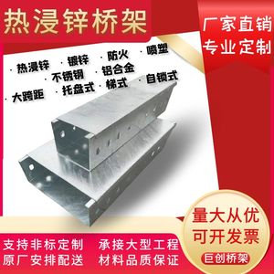 热浸镀锌铝镁桥架线槽式托盘梯式喷塑不锈钢铝合金防火大跨距光伏