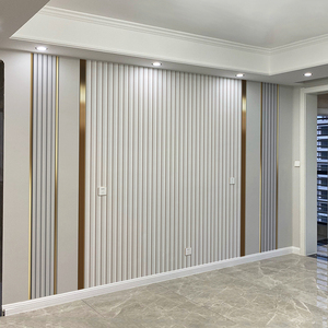 电视背景墙壁纸客厅沙发装饰壁画轻奢风卧室格栅线条立体影视墙布