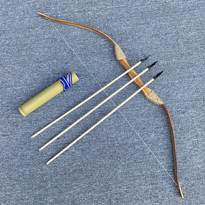 0090人付款淘宝弓箭道具摄影仿古竹木制弓箭套装户外射击专业表演舞台