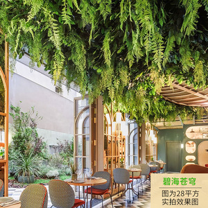 仿真绿植吊顶餐厅吊花装饰天花板屋顶花艺软装咖啡厅酒吧棚顶造景