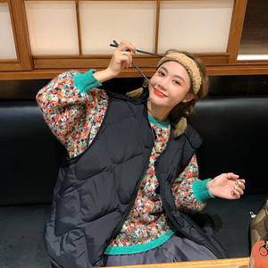 刘沁园 海马毛毛衣女春季宽松加厚复古日系慵懒外穿套头碎花上衣