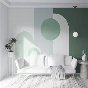 北欧莫兰迪色系墙纸几何拼色壁纸轻奢客厅卧室电视背景墙墙布壁布