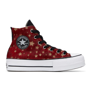 匡威converse all star圣诞红限量款小星星皮毛男女板鞋 代购正品