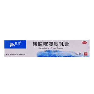 凯新磺胺嘧啶银乳膏40g*1支/盒烫伤, 化脓轻度烫伤继发创面感染