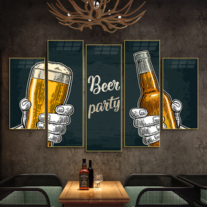 酒吧装饰画ktv背景墙装饰复古怀旧清吧工业风创意海报烧烤店挂画