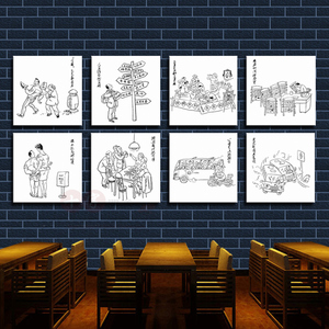 重庆十八怪装饰画火锅店壁画重庆小面馆饭店餐厅现代文化无框挂画