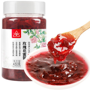 川珍玫瑰酱430g蜂蜜花酿果酱自制甜品冲饮调味酱料玫瑰花蜜酱冰粉