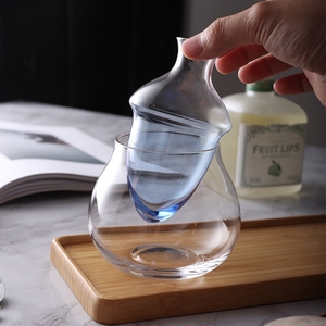 日式冰蓝冰酒壶玻璃酒具套装小型分酒醒酒器家用温酒缸白酒杯创意