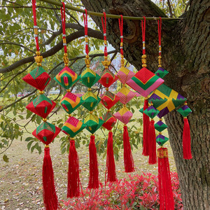 端午节装饰品粽子店铺商场布置挂饰香包香囊大号香袋五彩绳粽挂件