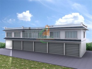 六开间30进深10米城镇两层双拼别墅设计效果图自建房屋住宅带商铺