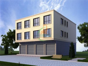 四开间16进深17米三层城镇临街商铺自建商住楼房别墅设计效果图纸