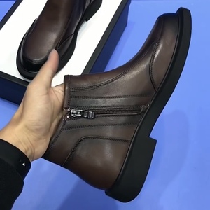 2016欧洲站加绒休闲软皮板鞋新款高帮男士黑色鞋韩版休闲男皮鞋