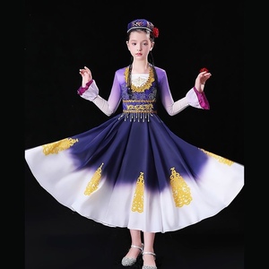 新疆舞蹈演出服儿童维吾尔族小小古丽少数民族维族女童舞蹈服服装