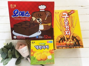 包邮韩国海太碳烤薯棒饼干巧克力蛋糕135g玉米棒进口零食休闲食品