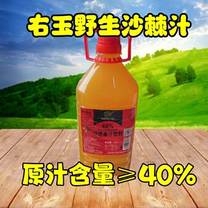 山西右玉沙棘汁饮料天然口感醇正自然大桶实惠装3.5L野生鲜榨果汁