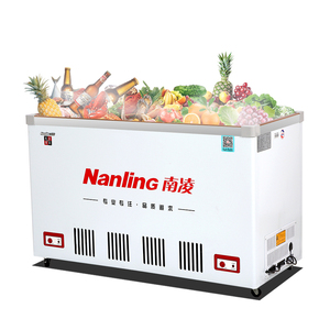 南凌卧式冰柜商用冰箱双温冷藏柜冷冻柜啤酒雪糕柜透明玻璃展示柜