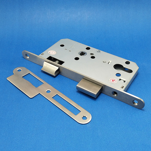 7255圆角锁体长235大葫芦孔重弹簧分体锁不锈钢金色拉丝防火门锁