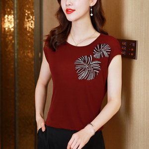 衫夏装年轻妈妈半袖丝绸上衣女装中年真丝小衫薄款依蕴羊旗舰店65