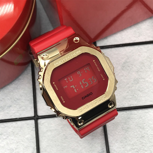 卡西欧牛年限定 gshock生肖款红色金属方块联名gm-5600cx gm6900
