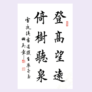 名家书画田英章挂画书法登高望远手写毛笔办公室装饰中式客厅国画