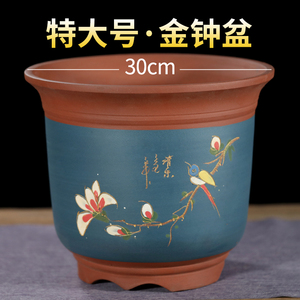 紫砂花盆兰花专用高盆30以上大口径种树特深陶瓷花盆特价清仓处理
