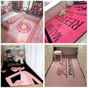 小仙女房间地毯少女心布置卧室粉色秘密基地茶几满铺床边毯公主