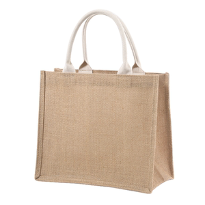 黄麻手提袋现货muji无印良品麻布袋b5改造手绘手拎袋diy购物袋子