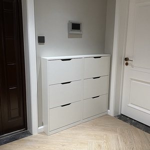 入户鞋柜家用门口超薄17cm翻斗多功能收纳玄关柜门外防尘储藏鞋柜