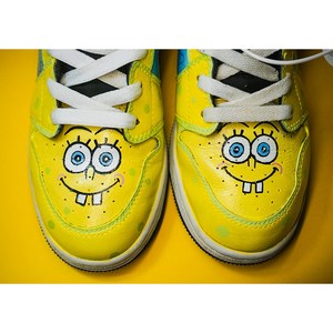 空军手绘鞋子定制aj改色动漫海绵宝宝系列派大星二次元diy