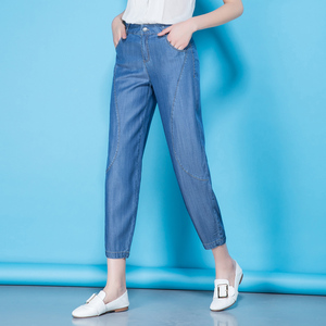 官方正品威鹏女裤专柜2018夏新款小魔鱼旗舰店丽贝卡天丝牛仔裤九